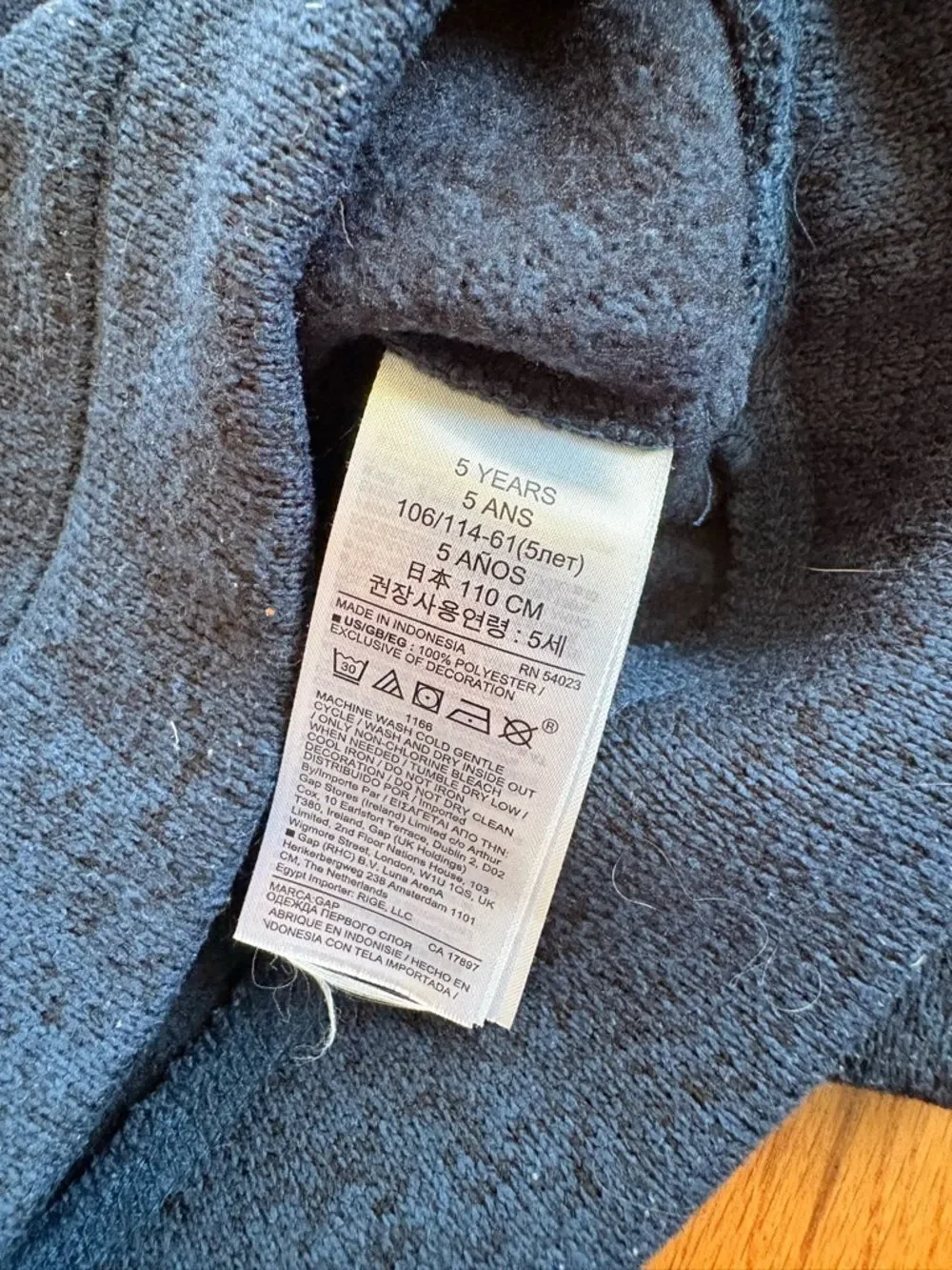 GAP Kids Dark Navy Shawl-Collar Pullover Sweater Size 5T